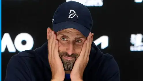 Novak Djokovic during his press conference