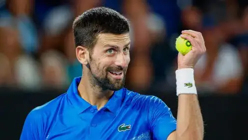 Novak Djokovic reacts at the Australian Open