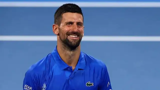 Novak Djokovic smiles after a victory in Brisbane