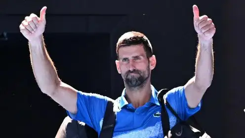 Novak Djokovic leaves the court at the Australian Open