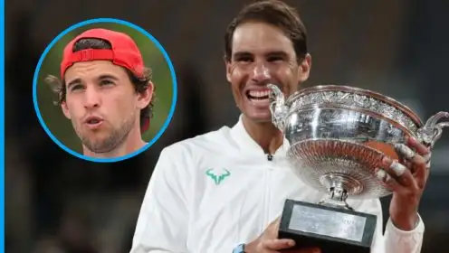 Pictured: Rafael Nadal and Dominic Thiem.