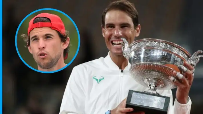 Pictured: Rafael Nadal and Dominic Thiem.