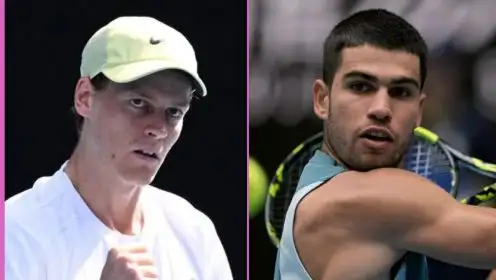 L-R: Jannik Sinner and Carlos Alcaraz.