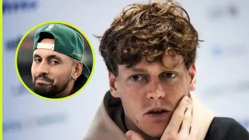 Pictured: Jannik Sinner and Nick Kyrgios.