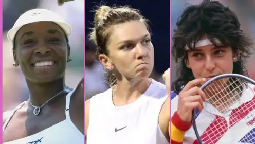L-R: Venus Williams, Simona Halep, and Arantxa Sanchez Vicario.