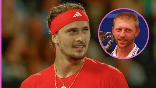 Pictured: Alexander Zverev and Boris Becker.