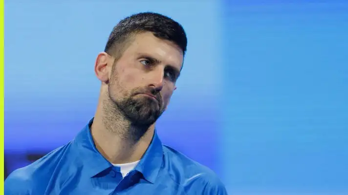 Pictured: Novak Djokovic during his match