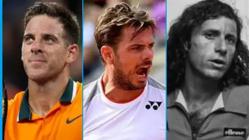 L-R: Juan Martin del Potro, Stan Wawrinka, and Guillermo Vilas.