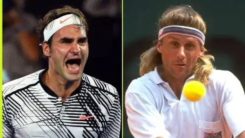 L-R: Roger Federer and Bjorn Borg.