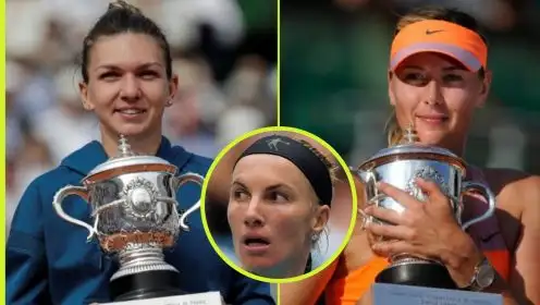 Pictured: Simona Halep, Maria Sharapova, and Svetlana Kuznetsova.