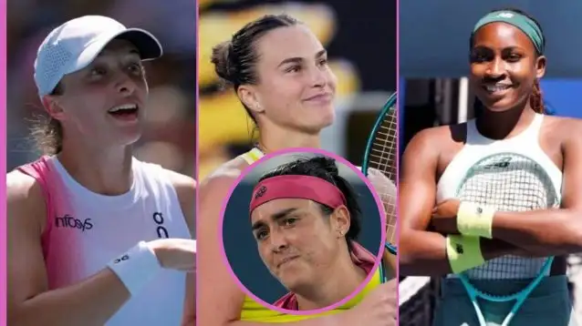 Pictured: Iga Swiatek, Aryna Sabalenka, Coco Gauff, and Ons Jabeur.
