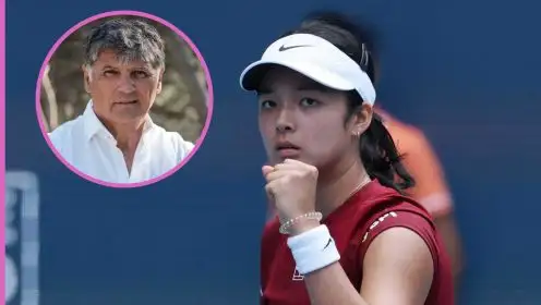 Pictured: Alex Eala with Toni Nadal inset