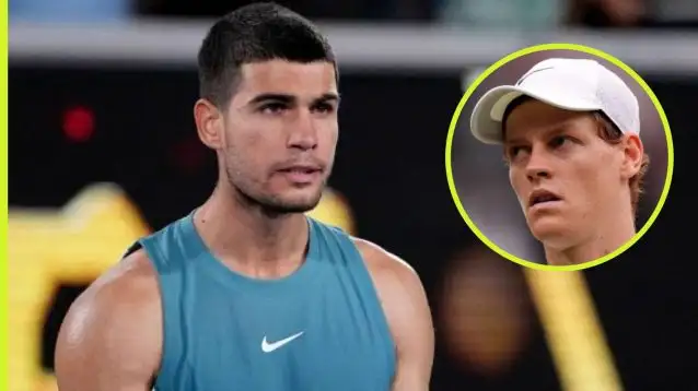 Pictured: Carlos Alcaraz and Jannik Sinner.