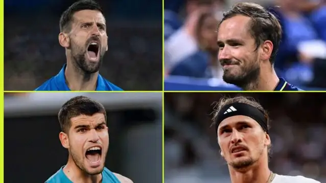 Pictured: Novak Djokovic, Carlos Alcaraz, Daniil Medvedev, Alexander Zverev.