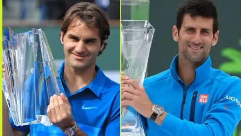 L-R: Roger Federer in Indian Wells, Novak Djokovic in Miami