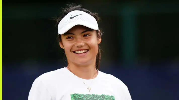 Pictured: Emma Raducanu practicing