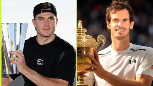 Jack Draper after winning Indian Wells 2025, Andy Murray after winning Wimbledon