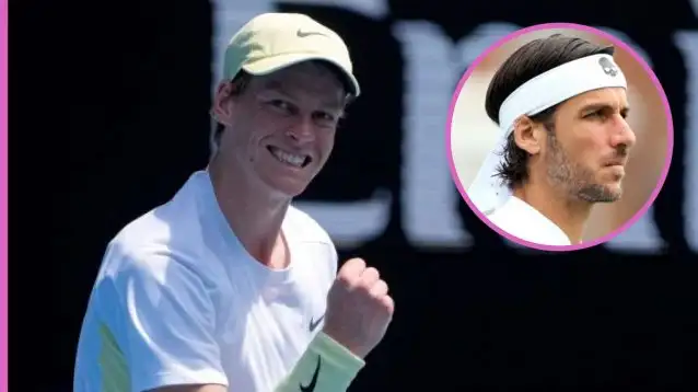 Pictured: Jannik Sinner and Feliciano Lopez.