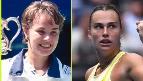 Pictured: Martina Hingis and Aryna Sabalenka