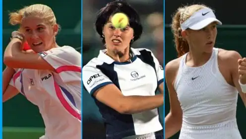 L-R: Monica Seles, Martina Hingis, Mirra Andreeva.