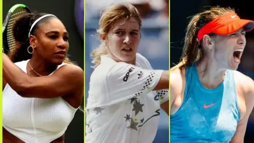 L-R: Serena Williams, Steffi Graf, and Maria Sharapova.