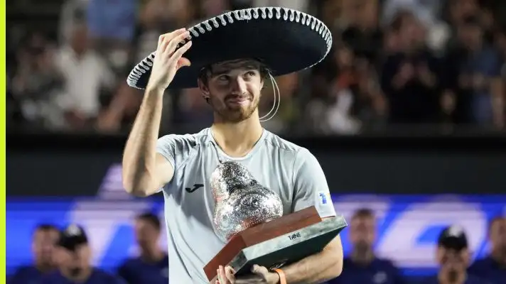 Pictured: Mexican Open winner Tomas Machac