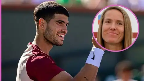 Pictured: Carlos Alcaraz and Justine Henin.