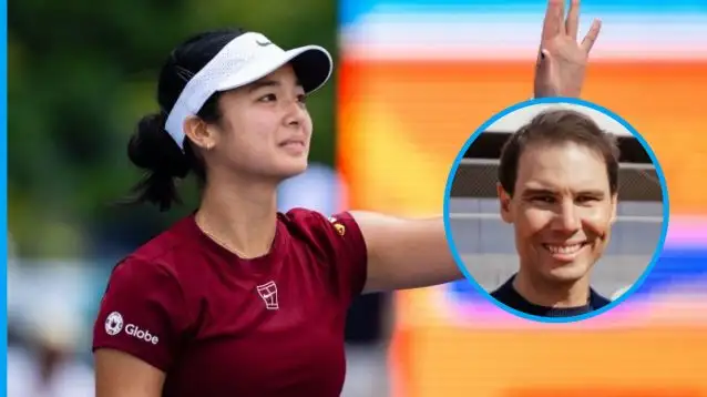 Pictured: Alex Eala and Rafael Nadal.