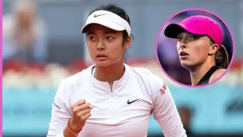 Pictured: Alex Eala with Iga Swiatek inset