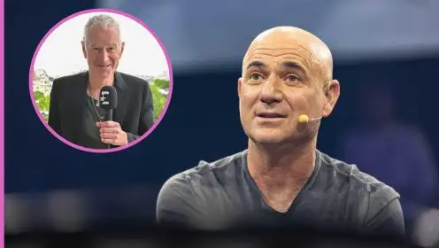 Pictured: Andre Agassi and John McEnroe