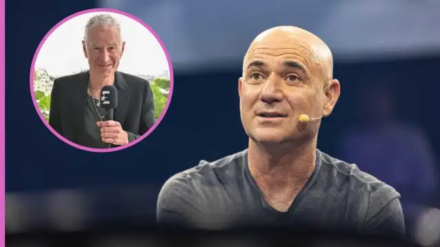 Pictured: Andre Agassi and John McEnroe