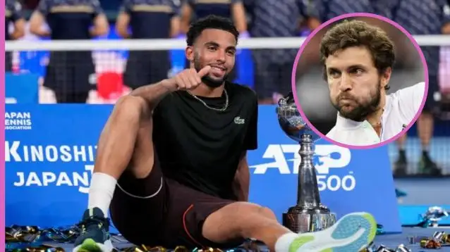 Pictured: Gilles Simon and Arthur Fils.