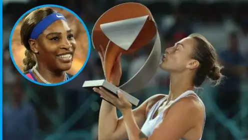 Pictured: Aryna Sabalenka and Serena Williams.