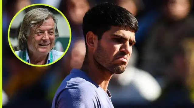 Pictured: Carlos Alcaraz and Adriano Panatta