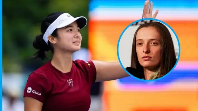 Pictured: Alex Eala and Iga Swiatek.