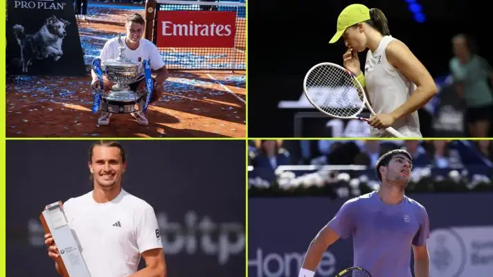 Holger Rune, Iga Swiatek, Alexander Zverev and Carlos Alcaraz