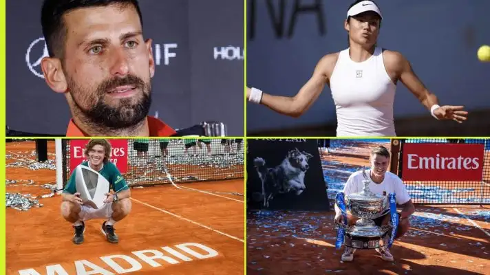 Novak Djokovic, Emma Raducanu, Andrey Rublev and Holger Rune