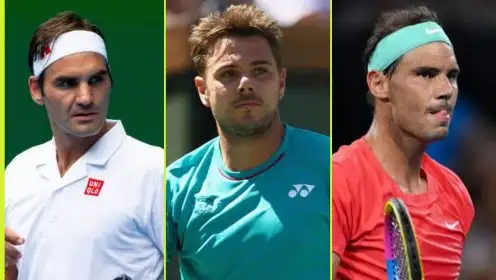 L-R: Roger Federer, Stan Wawrinka, and Rafael Nadal.