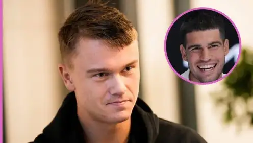 Pictured: Holger Rune and Carlos Alcaraz