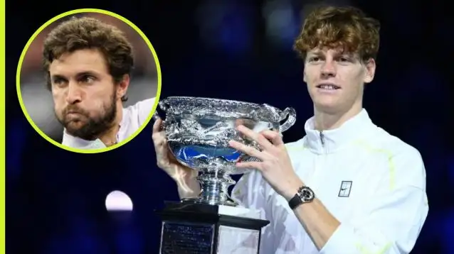 Pictured: Jannik Sinner and Gilles Simon