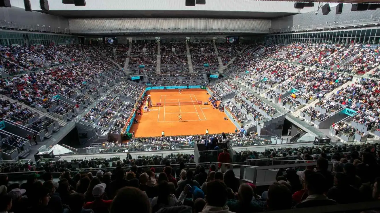 Court Manolo Santana at the Madrid Open.