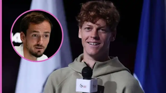 Pictured: Daniil Medvedev and Jannik Sinner.