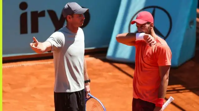 Andy Murray and Novak Djokovic at the Madrid Open