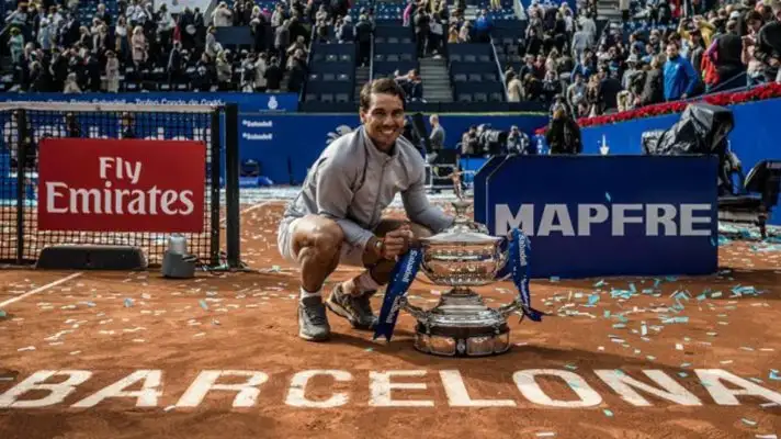 Pictured: Rafael Nadal at the Barcelona Open.