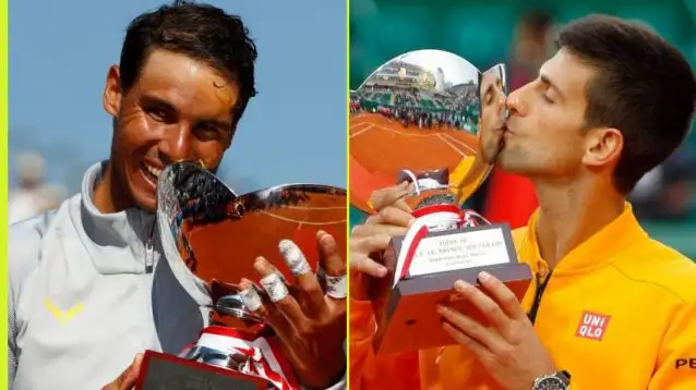 Pictured: Rafael Nadal and Novak Djokovic at the Monte Carlo Masters.