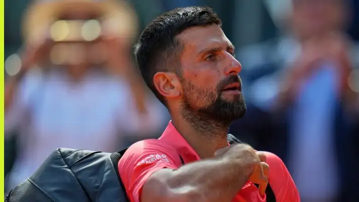 Novak Djokovic leaves the court at the Madrid Open