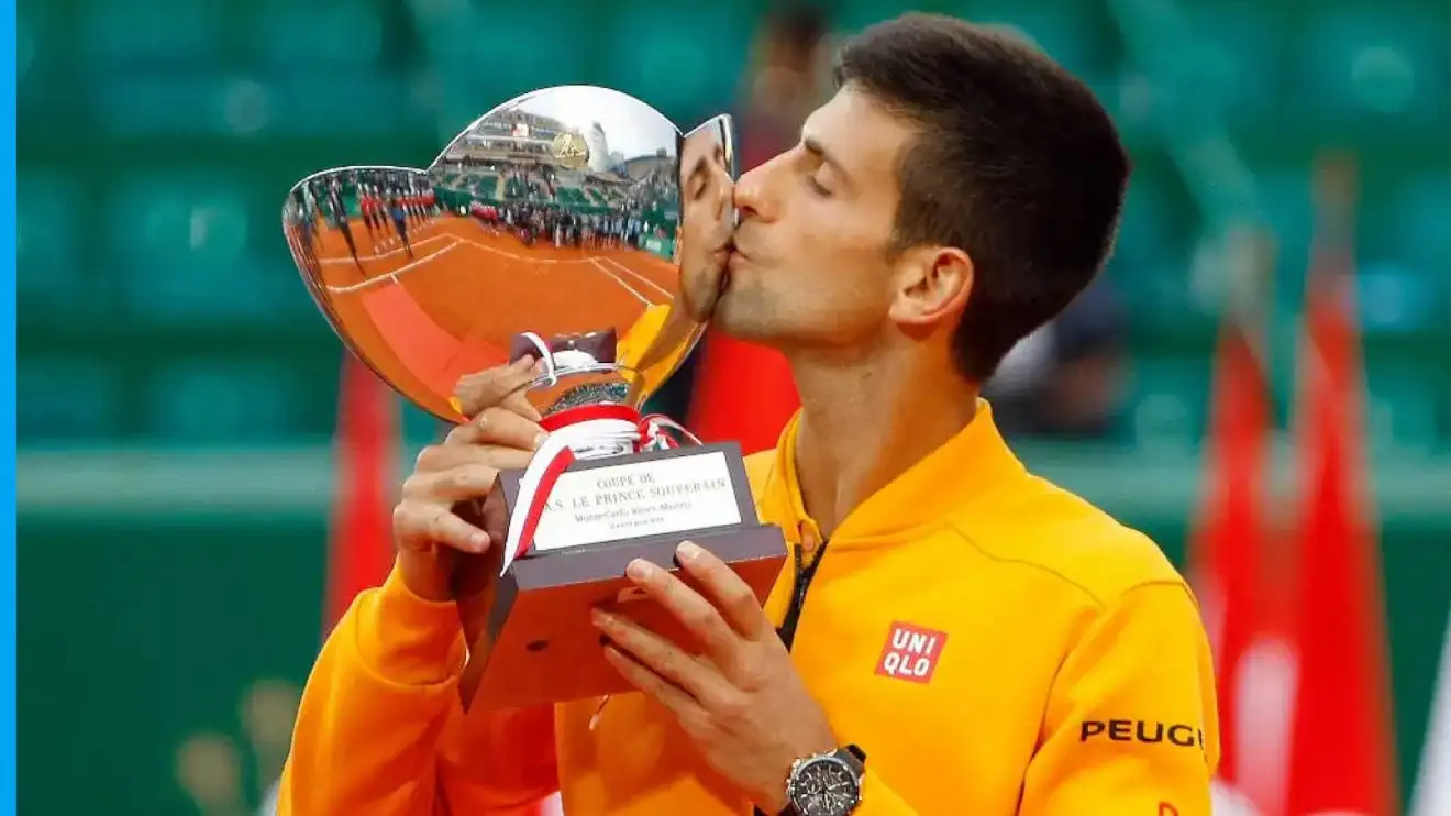Pictured: Novak Djokovic with Monte Carlo Masters trophy