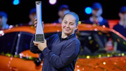 Pictured: Jelena Ostapenko lifts the 2025 WTA Stuttgart title.