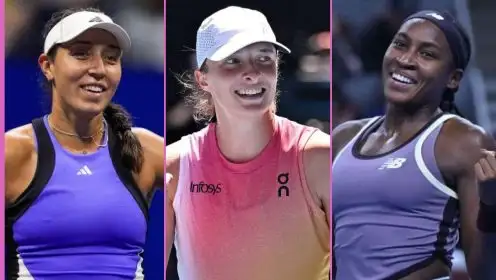 L-R: Jessica Pegula, Iga Swiatek, Coco Gauff.
