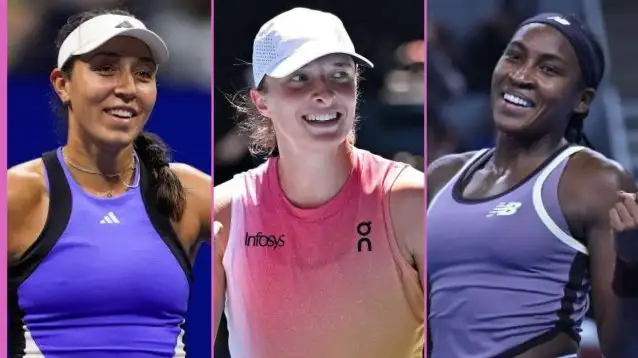 L-R: Jessica Pegula, Iga Swiatek, Coco Gauff.